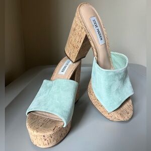 Steve Madden Gemella Mint Green Platform Mules 7.5